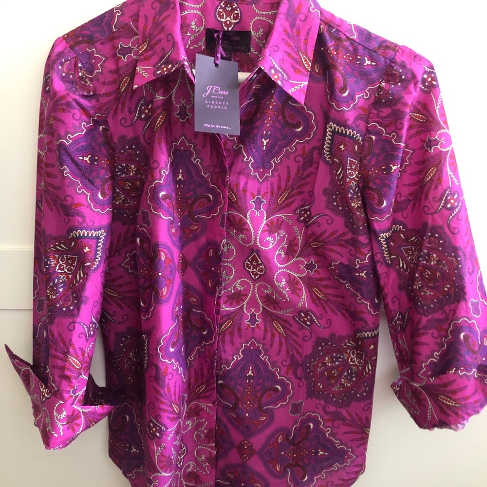 Jcrew button down blouse.